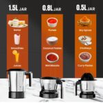 Ultra Choice Pro Mixer Grinder - Black | Fast & Heavy-Duty 1000W High Torque Motor with 5 Years Warranty | AISI 304 Food-Grade 3 SS Jar, 3 Speed Regular + Pulse - Image 7