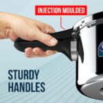 Ultra Duracook Triply Pressure Cooker 5.5 Litre | AISI 304 Food Grade Stainless Steel Cooker | 5 Years Warranty | Injection Moulded Handles | Induction Compatible Broad Base | Non-Stick Finish - Image 2