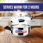 Ultra Duracook Pressure Cooker 4.5 Litre | AISI 304 Food Grade Stainless Steel Cooker with10 Years Warranty | High Impact 3-Layer Composite Base | Spillage Control | Sturdy Bakelite Handle - Image 3