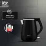 Havells Aqua Plus Electric Kettle 1.2 Litre, 1250 Watt | 304 Stainless Steel Inner Body | Cool Touch Body | Auto Shut-Off |Wider Mouth|2 Years Door Step Warranty by Havells (Black) - Image 8