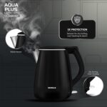 Havells Aqua Plus Electric Kettle 1.2 Litre, 1250 Watt | 304 Stainless Steel Inner Body | Cool Touch Body | Auto Shut-Off |Wider Mouth|2 Years Door Step Warranty by Havells (Black) - Image 6