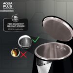 Havells Aqua Plus Electric Kettle 1.2 Litre, 1250 Watt | 304 Stainless Steel Inner Body | Cool Touch Body | Auto Shut-Off |Wider Mouth|2 Years Door Step Warranty by Havells (Black) - Image 3
