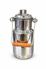 Stainless Steel Milk Can Distinctive Orange Plastic Handle Grips1.5ltrs