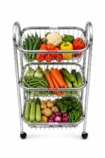 Stainless steel 3 layer tier vegetable and fruits stand