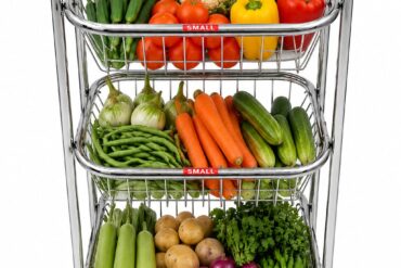 Stainless steel 3 layer tier vegetable and fruits stand