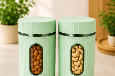 Storage Containers Set of 2 (600 ml Each) | Airtight Food Grade Plastic Jars with Transparent