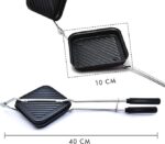 Apex Non-Stick Grill Sandwich Toaster Gas Stove Compatible, Easy to Clean, Ideal for Grilled Sandwiches, Paninis & Tikkas | Durable Aluminium Body (Black) - Image 5