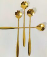 VPP Golden Spoon Set/Coffee Spoon/Dessert Spoons/Cutlery Kitchen Tableware/Stainless Steel Gold Different Shape Coffee Spoons, Set of 4 Pcs,17.5Centimeter (Gold) - Image 4
