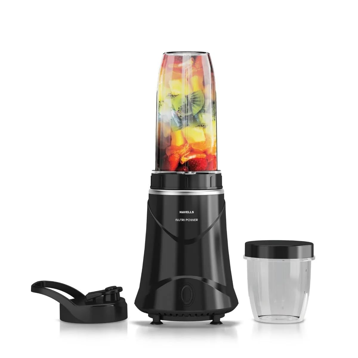 51RV+IbeX0L._SL1200_ Havells Nutri Power Blender 350 W Mixer Grinder| 1 Speed Switch| Leak Free Sipper Lid| Air Vent Technology| Stainless Steel Blade| 2Yrs Manufacturer Warranty (Black) - Image 1