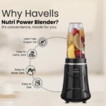 Havells Nutri Power Blender 350 W Mixer Grinder| 1 Speed Switch| Leak Free Sipper Lid| Air Vent Technology| Stainless Steel Blade| 2Yrs Manufacturer Warranty (Black) - Image 5