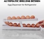 Egg Dispenser Rolling Eggs Dispenser and Organizer for Refrigerator Storage Space-Saving Home and Kitchen Automatic Egg Rack - Image 4