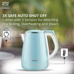 Havells Aqua Plus Electric Kettle 1.2 Litre, 1250 Watt | 304 Stainless Steel Inner Body | Cool Touch Body | Auto Shut-Off |Wider Mouth|2 Years Door Step Warranty by Havells (Blue) - Image 6