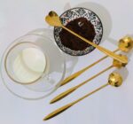 VPP Golden Spoon Set/Coffee Spoon/Dessert Spoons/Cutlery Kitchen Tableware/Stainless Steel Gold Different Shape Coffee Spoons, Set of 4 Pcs,17.5Centimeter (Gold) - Image 2