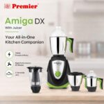 Premier Amiga DX 750W Mixer Grinder with Juicer | 4 Jars | 0.5L, 1L, 1.5L + 1.75L Juicer Jar | Stainless Steel Jars | ISI Certified | 5 Year Motor Warranty | Black & Green - Image 5