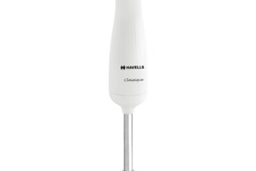 Havells Classique- S Low Noise 300 watt Hand Blender with Detachable Stainless Steel Stem, Double Bush,Copper Motor & 2 Years Warranty(Violet and white)