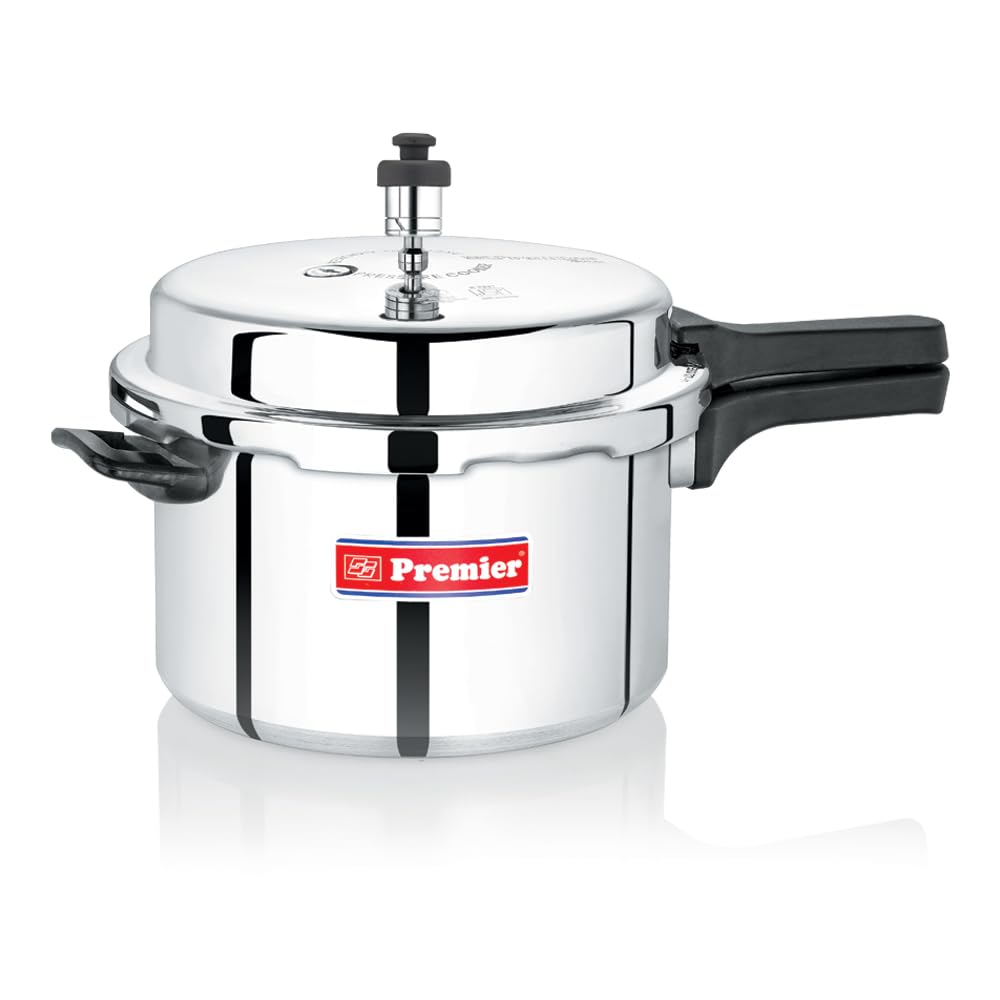 51hTneE0A7L._SL1000_ Premier Netraa Aluminium Pressure Cooker 1.5 Litre | Outer Lid | ISI Certified | Multiple Safety System | Gas Stove Compatible | 5 Year Warranty | Straight Wall Design | Bakelite Handle - Image 1