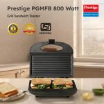 Prestige PGMFB 800 Watt Grill Sandwich Toaster with Fixed Grill Plates, Black - Image 5